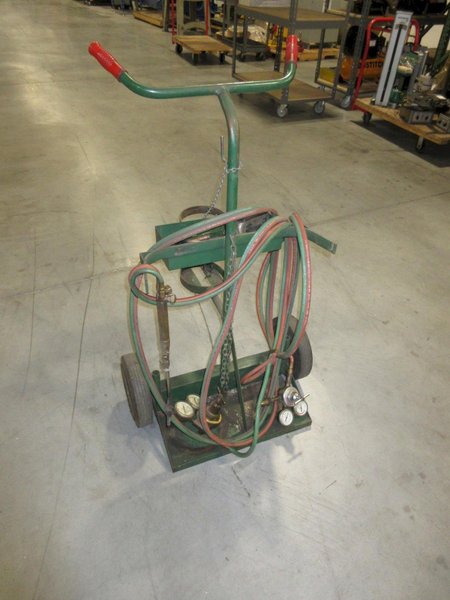 Oxy Acetylene Torch Cart with Torch, Tubing Regulators and Assorted Accessories- Auction Item