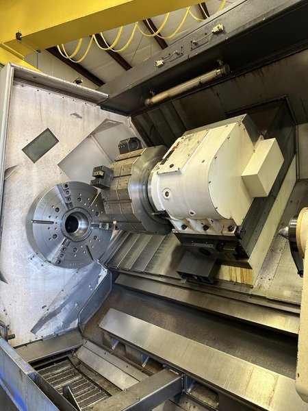 Hwacheon Hi-Tech 850L CNC Lathe, 2013 – 32″ Chuck, Tailstock, Chip Conveyor, Tool Presetter