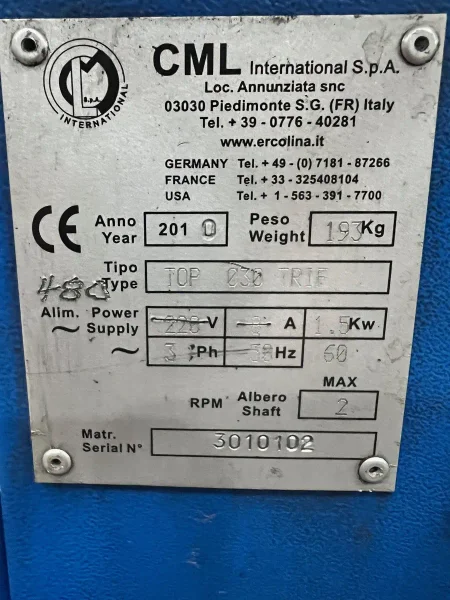 USED ERCOLINA 2.5" CAPACITY MODEL 030 MANDREL BENDER WITH 10' 2-AXIS POSITIONER YEAR: 2010