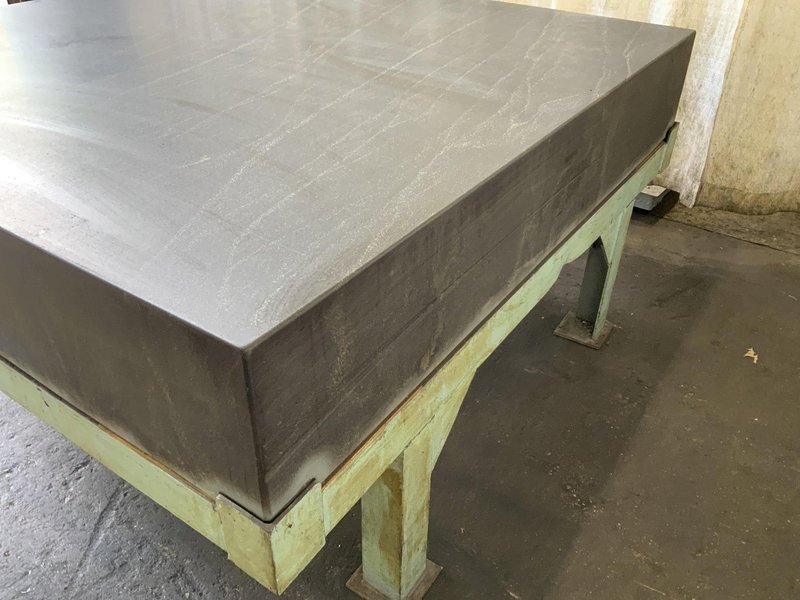 72" X 72" X 12" RAHN BLACK GRANITE SURFACE PLATE W/ STAND: STOCK #81474