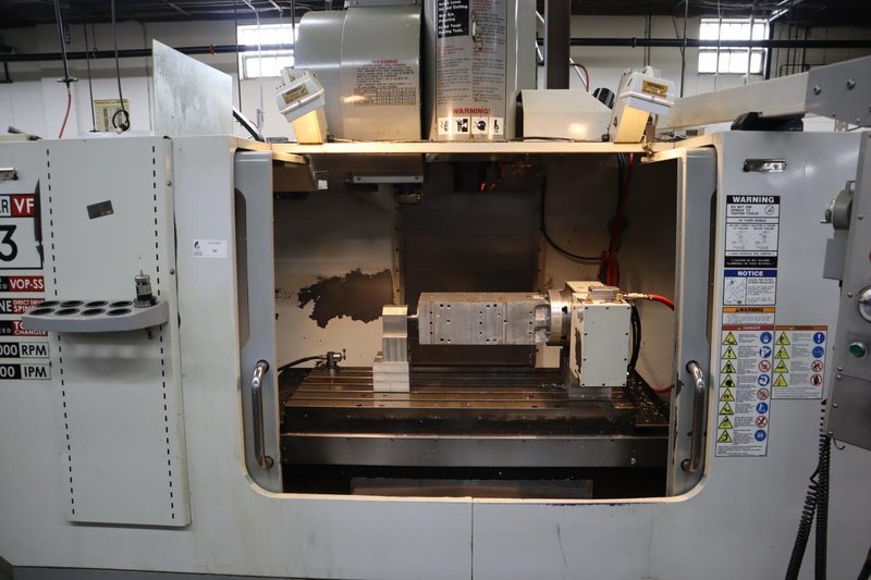 Haas VF-3SS CNC Vertical Machining Center, 12K Spindle, 24 Station SMTC, Probing, 4th-Axis Brushless Drive- Auction Item