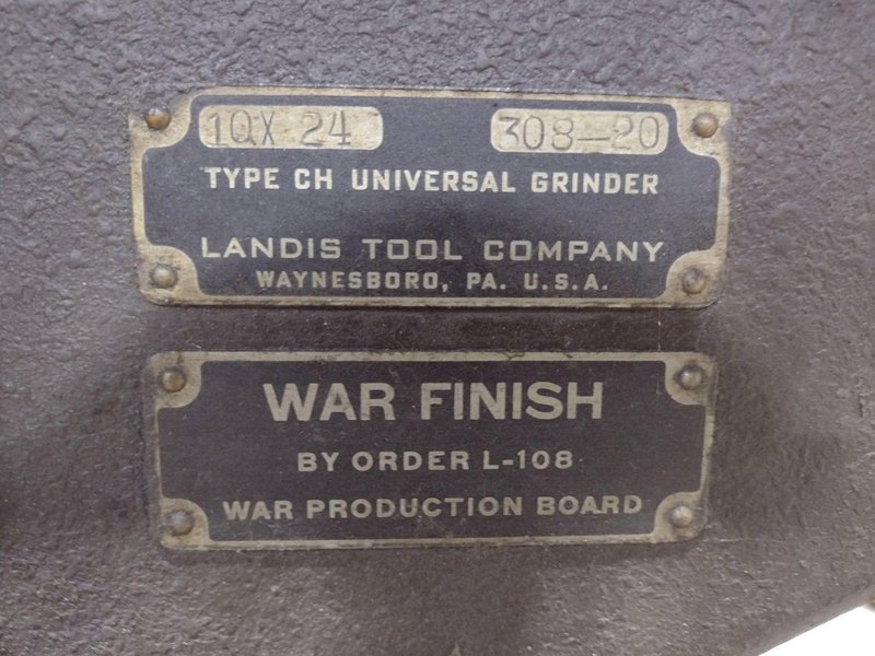 10&quot; X 24&quot; LANDIS CYLINDRICAL GRINDER: STOCK #18681