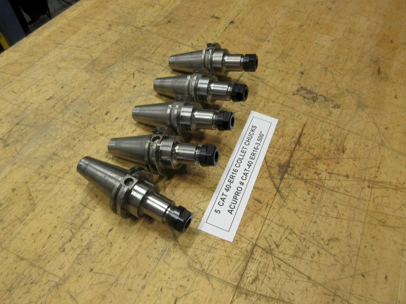 Accupro (5 pcs) CAT40 ER16 Collet Type Tool Holders, 3.5" Gage Length- Auction Item
