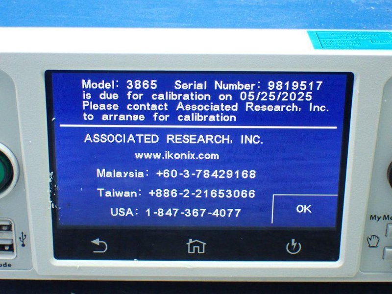 ASSOCIATED RESEARCH HYPOT SERIES DIELECTRIC WITHSTAND TESTER.   -  3865