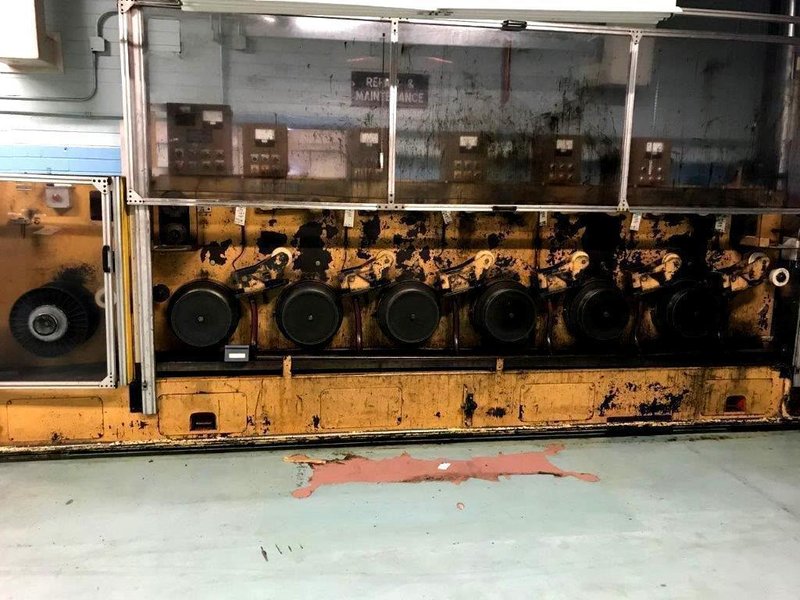 6 BLOCK MACBEE MODEL 6HFME WIRE DRAWING MACHINE Stock # 14195