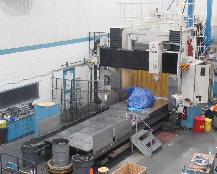 Mitsubishi M-VS25/20 Heavy-Duty CNC Bridge Mill, 1996 – Fanuc Control, 60 ATC