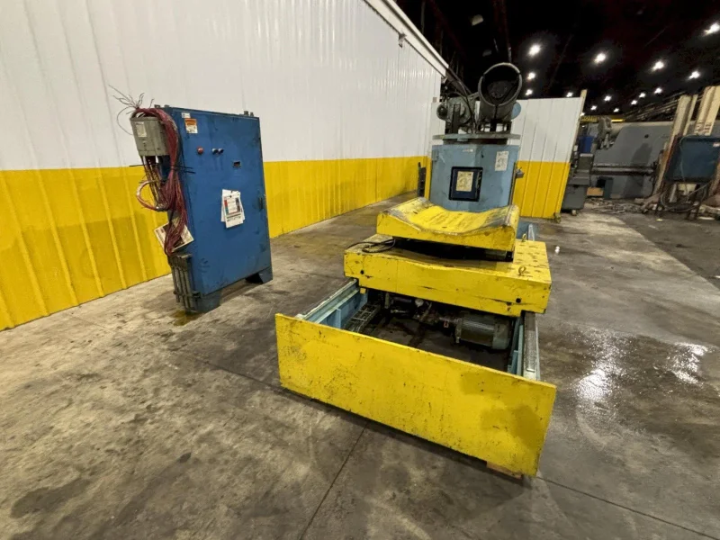 20,000 LBS X 60" ASC MODEL 20/25W DOUBLE END MOTORIZED COIL REEL UNCOILER WITH ASC 30M COIL CAR STOCK# 4409