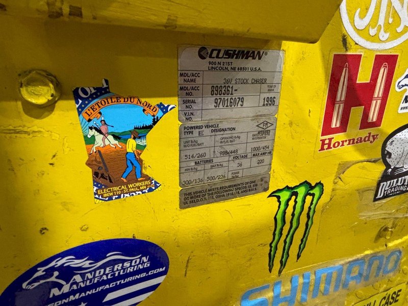 36 VOLT CUSHMAN MODEL 898361 STOCK CHASER/TUGGER CART: YOBRO #24655