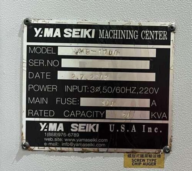 Yama Seiki VMB-1100 CNC Vertical Machining Center – Mill