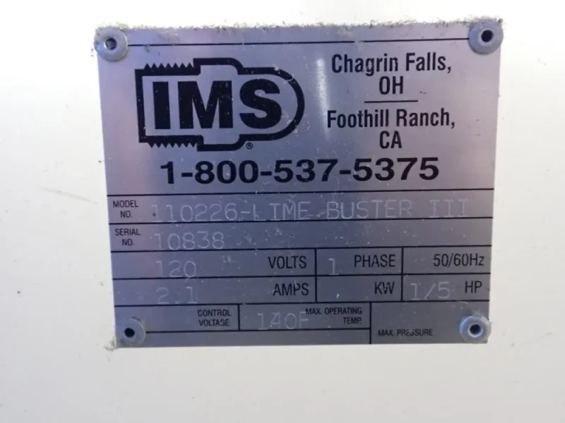 IMS 15 GALLONS PUMP STATION   -  110226-1 TINE BUSTER III