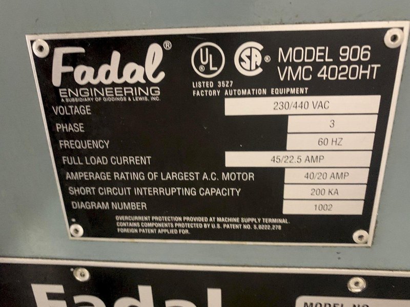 2001 FADAL 4020HT VERTICAL MACHINING CENTER, 2 AVAILABLE