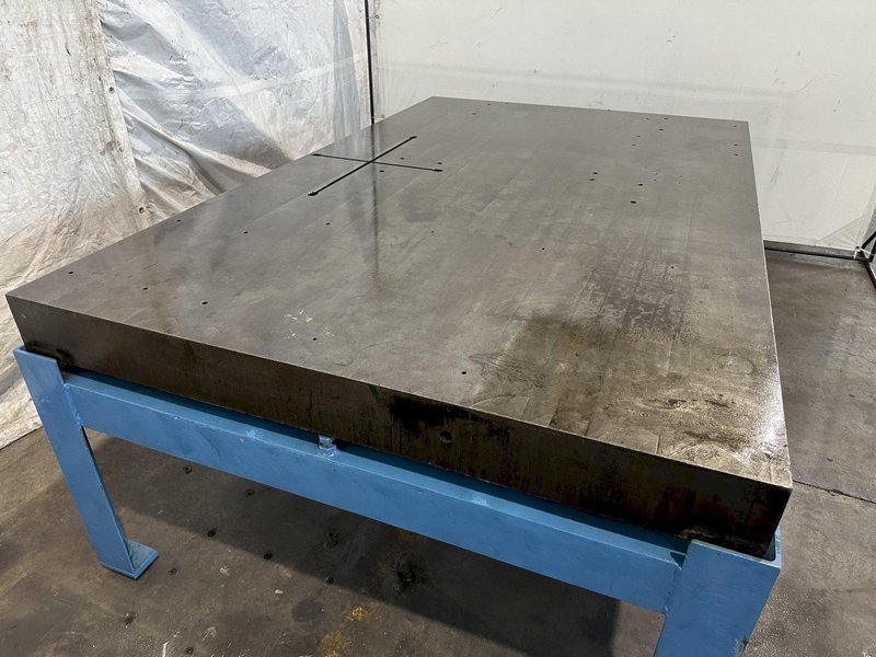 60&quot; X 96&quot; CAST IRON SURFACE PLATE W/ STAND. STOCK # 0850523.