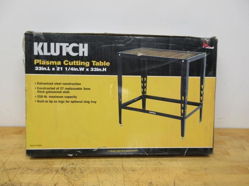 Klutch Plasma Cutting Table, 33" x 21.25" x 33", **New In Box**- Auction Item