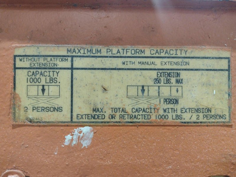 28' JLG MODEL #2658-E SCISSOR MAN LIFT 1,000 LB CAPACITY: STOCK #19394