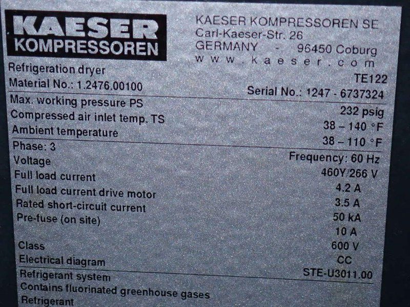 KAESER REFRIGERATED DRYER  -  TE122