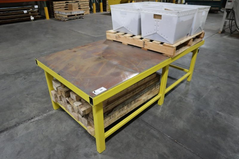 Steel Table, Heavy Duty 84&quot; x 42&quot; x 28.5&quot; - NO CONTENTS- Auction Item