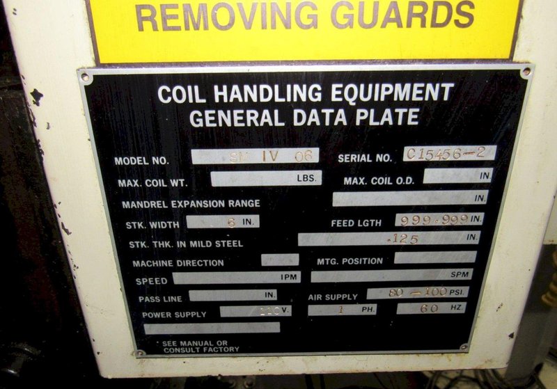 6&quot; X .125&quot; CWP SMIV06 SERVOMATIC SERVO FEEDER. STOCK # 0773425