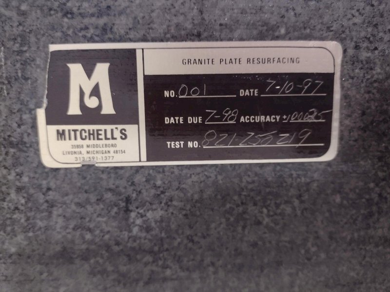 60&quot; X 36&quot; X 6.25&quot; THICK BLACK GRANITE INSPECTION TABLE W/ STAND: STOCK #19633