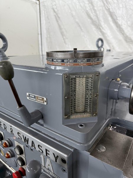 1A WARNER &amp; SWASEY M–3400 SADDLE-TYPE TURRET LATHE W/ TOOLING. STOCK # 0550225