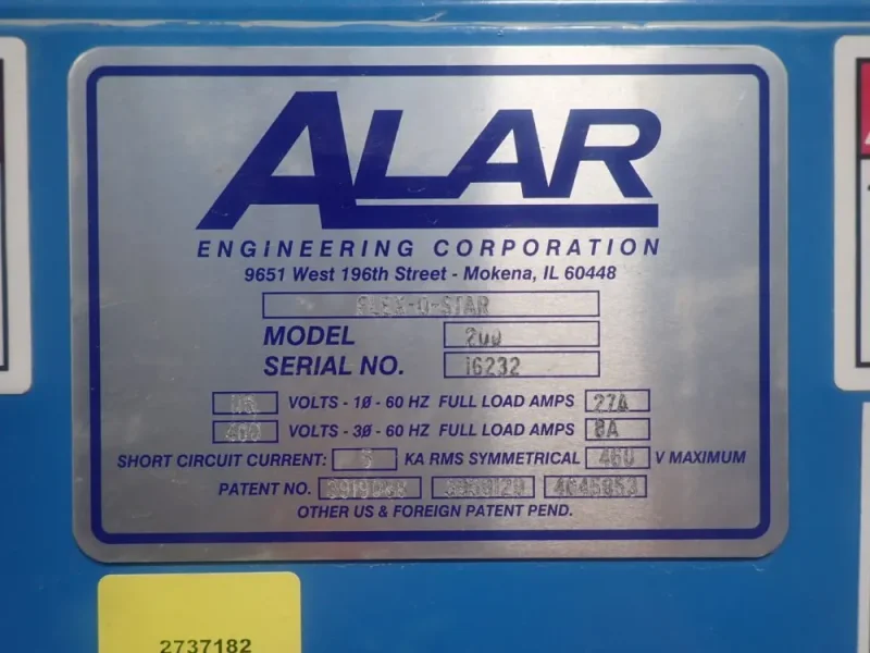 ALAR ENGINEERING FLEX-O-STAR 200 WATER TREATMENT SYSTEM  -  FLEX-O-STAR 200