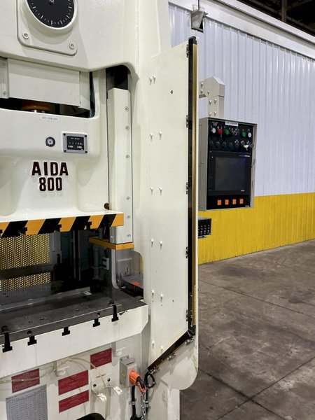88 TON AIDA MODEL #DSF-N1-800 GAP FRAME PRESS 6.3” STROKE &amp; PA SERVO COIL FEED LINE: YOBRO #25102