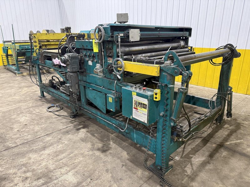 60" x 16 GAUGE IOWA MODEL #GAF60-6 COIL SLEAR (SLITTING &amp; CUT-TO-LENGTH) LINE, WITH UNCOILERS &amp; SIDE PUNCHING / NOTCHING: YOBRO #24552