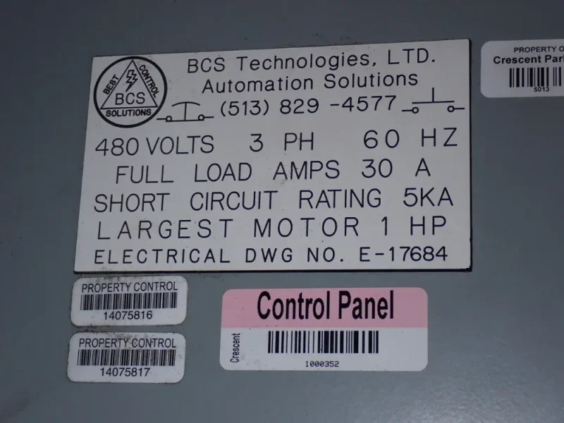 BSC TECHNOLOGIES CONTROL CABINET