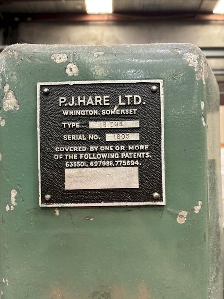 15 Ton PJ Hare Hydraulic Press
