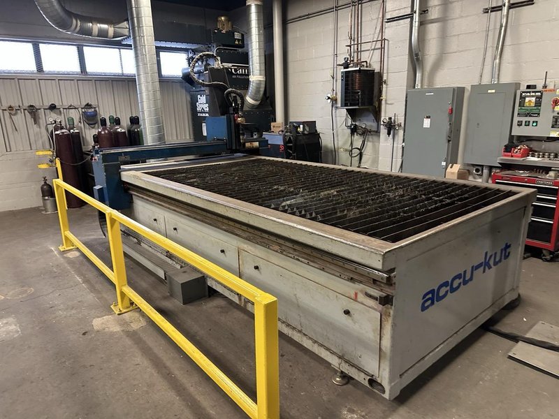5′ x 10′ AKS Accu-Kut CNC Hypertherm XPR 300 Plasma Table, 2010 – Rebuilt in 2018, Dust Collector