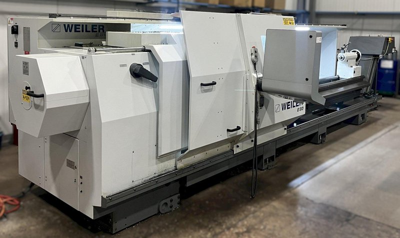 Weiler E-80 X 4500 Yr. 2017 6.5" Big Hole 177" Centers Flat Bed 2 Axis CNC Lathe