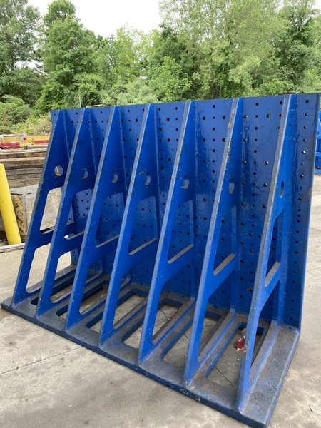 84" x 72" HEAVY DUTY ANGLE PLATE WITH DRILLED &amp; TAPPED HOLESE: STOCK #14746