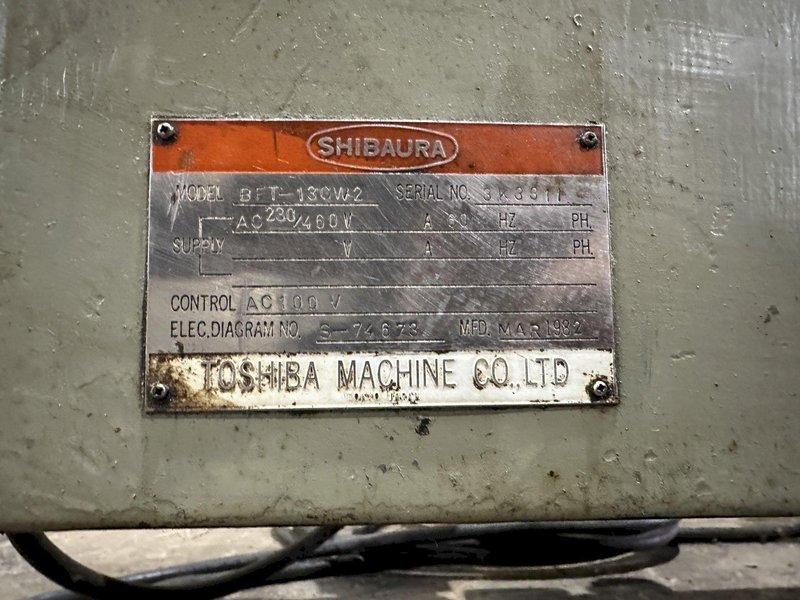 60&quot; X 60&quot; SHIBAURA MODEL #BFT-13CW2 T-SLOTTED ELECTRIC POWERED ROTARY TABLE: STOCK #19526