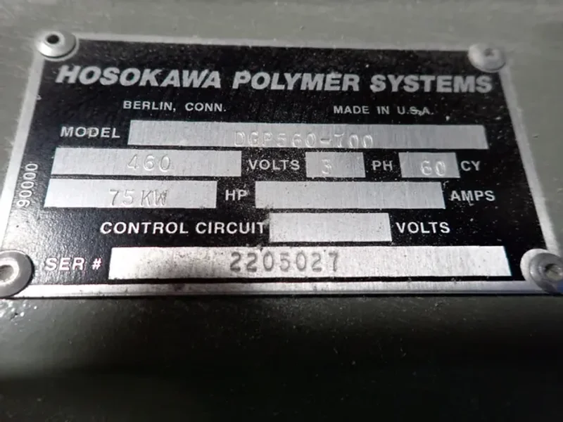 HOSOKAWA POLYMER SYSTEMS GRANULATOR  -  DGP560-700