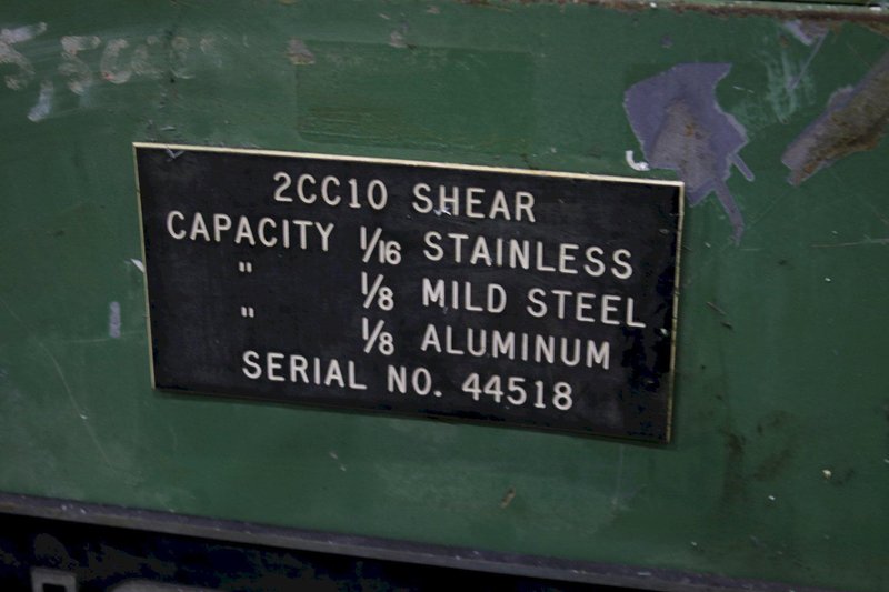 10&#039; X 1/4&quot; CINCINNATI POWER SQUARING SHEAR: STOCK #76284