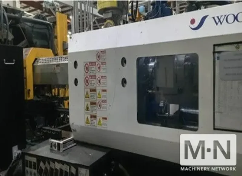 500 TON 51 OZ WOOJIN SELEX MODEL ND500 INJECTION MOLDING MACHINE MFG 2011 (2 AVAILABLE )