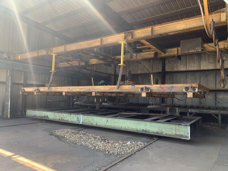 162&quot; WIDE X 6 WHEEL PANGBORN SHOT ROTOBLAST MODEL #ES-1923 TOP &amp; BOTTOM PLATE BLAST CLEANING SYSTEM: STOCK #13319