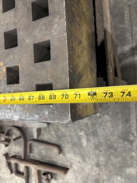 70.5&quot; X 59.5&quot; X 34.5&quot; X 6.25&quot; METALWORKING IRON FORMING ACORN TABLE: YOBRO #24097