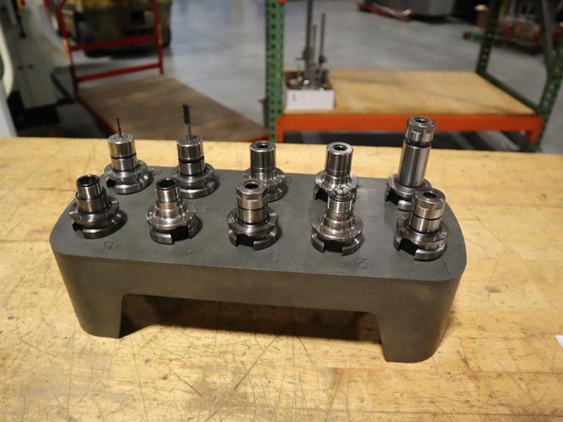 BT30 Tool Holders (10pcs) in Plastic Tool Caddy, Most Are Nikken SKN10B Collet Type Holders- Auction Item