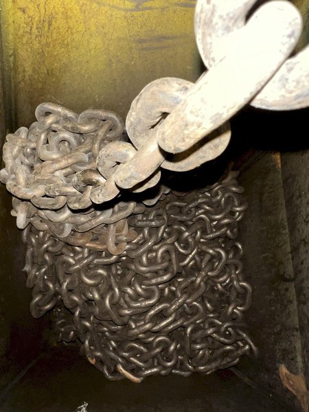 10,000 LB (5 TON) HARRINGTON MOTORIZED CHAIN HOIST W/ POWER TROLLEY: STOCK #19954