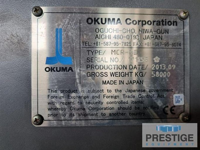 Okuma MCR-B III 30/50 5-Face CNC Double Column Vertical Machining Center