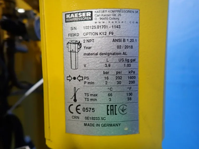 KAESER 260 SCFM @ 100 PSIG PRESSURE-SWING REGENERATIVE DESICCANT COMPRESSED AIR DRYER   -  KADPS-260