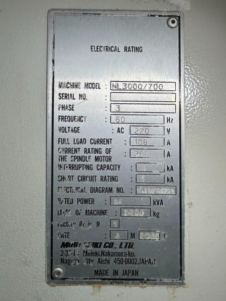 Mori Seiki NL-3000/700 CNC Turning Center – 15.75″ Chuck Lathe