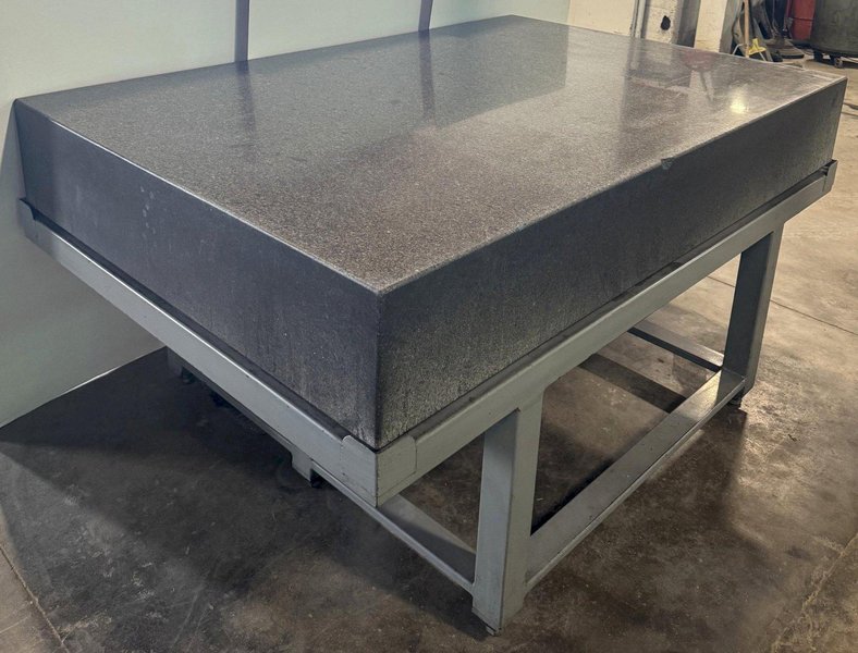 48" x 72" Granite Surface Plate, Black, 10" Thick, Stand