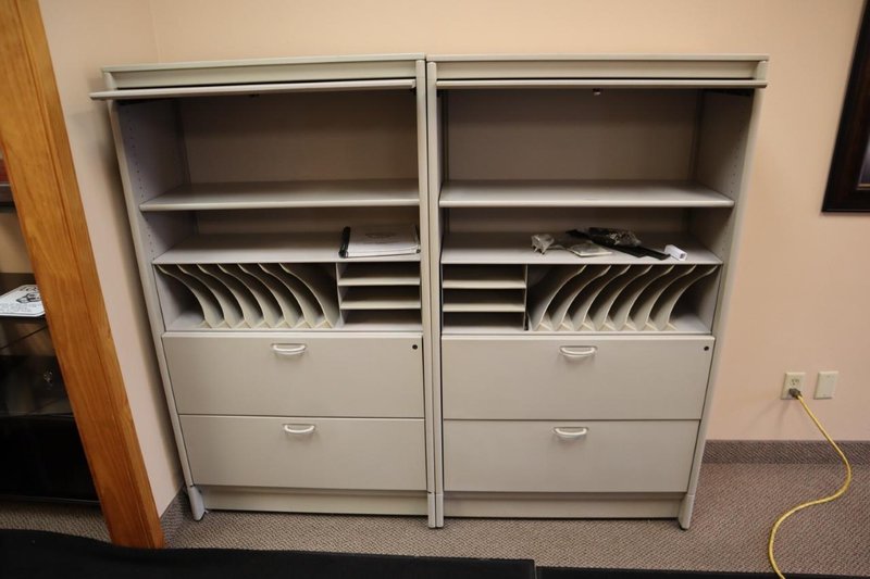 Matched Pair of Lateral File | Shelving Units- Auction Item