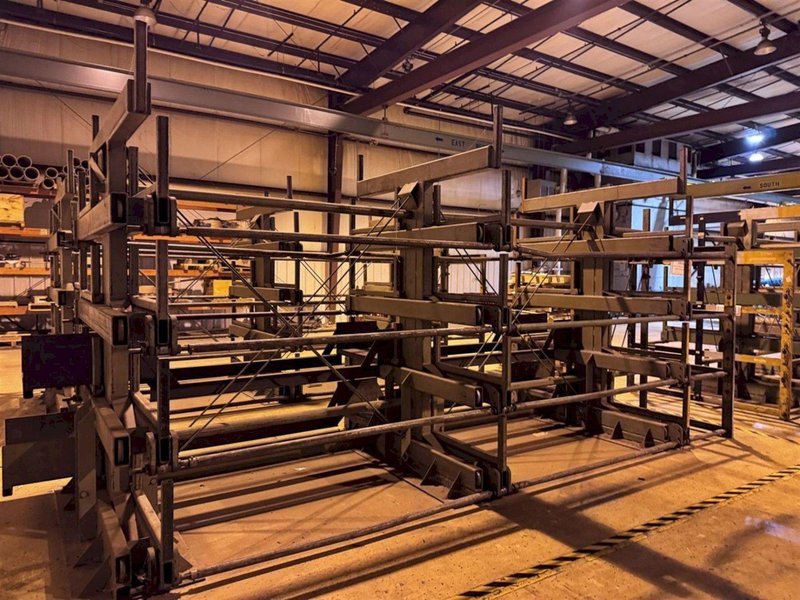 20' X 4 TIER STEEL STORAGE SYSTEM MODEL 4T-3G-30X12R-20' RETRACTABLE ARM STORAGE RACK: YOBRO #24444