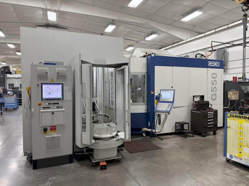 Used 2015 Grob G550 5-Axis CNC Horizontal Machining Center For Sale with 10 Station Pallet Pool