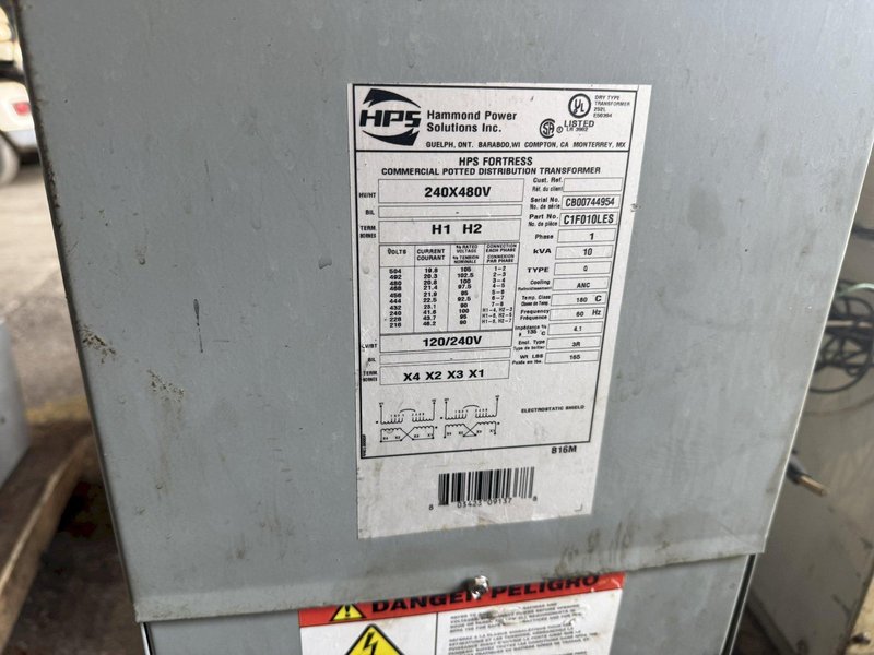 10 KVA HAMMOND POWER SOLUTIONS TRANSFORMER: YOBRO #24101