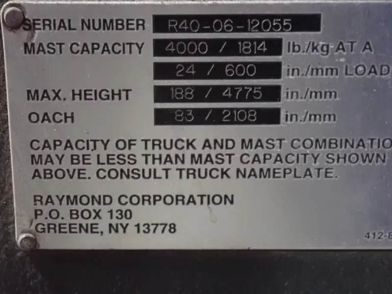 RAYMOND 4000 LBS ELECTRIC STANDUP  FORKLIFT  -  R40-C40TT