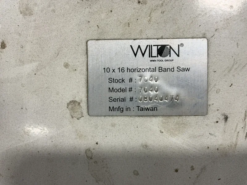 WILTON 10” X 16” HORIZONTAL BAND SAW  -  7040