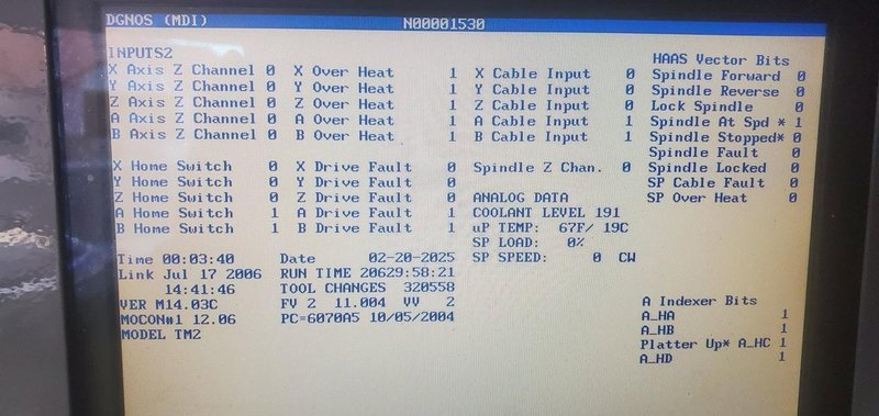 Haas TM-2 VMC, 2006 – Through Spindle Coolant
